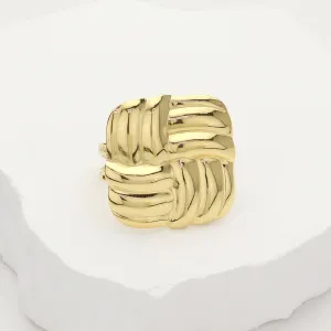 Gilded Texture Square Ring