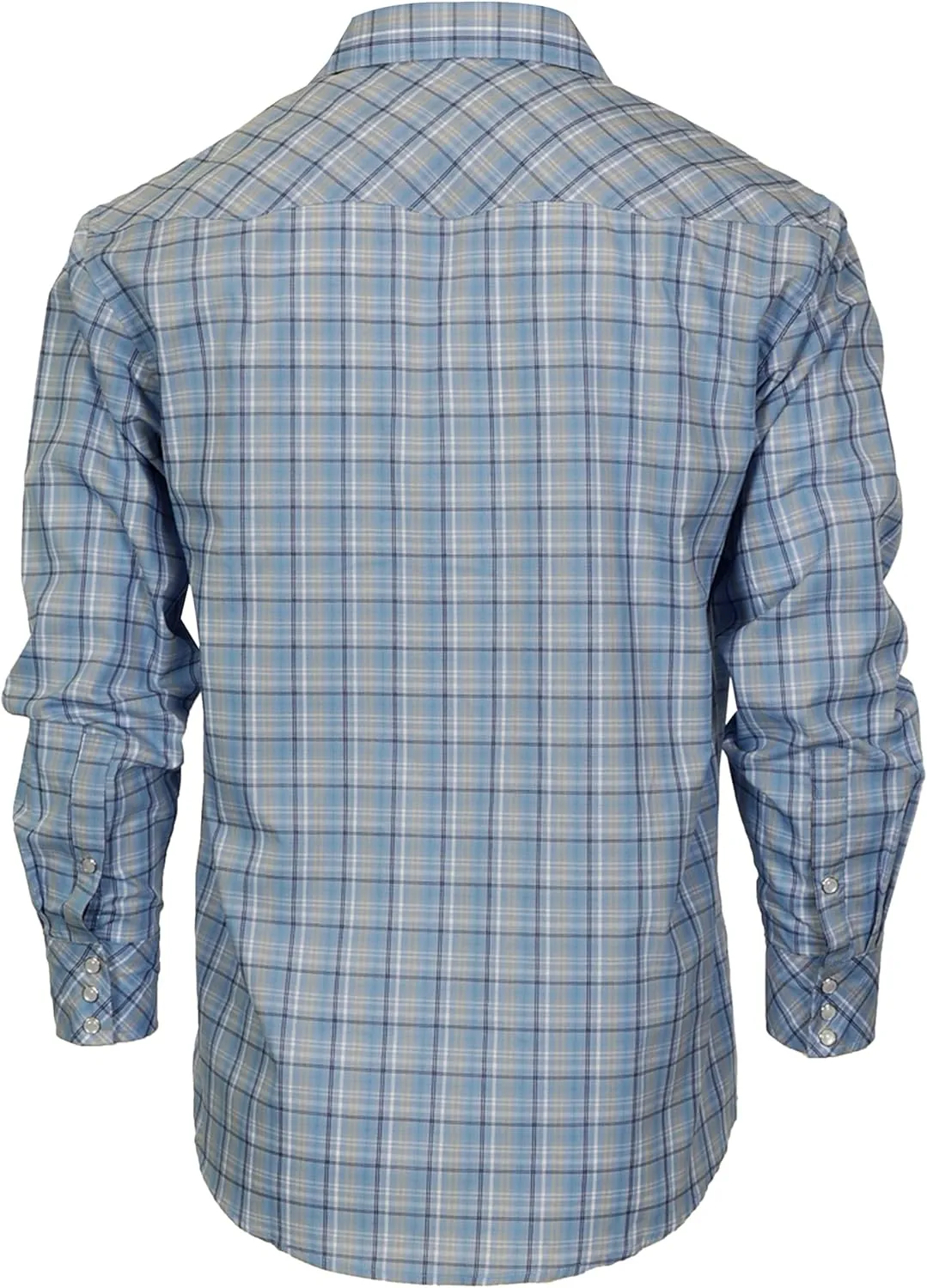 Gioberti Men's Western Plaid Long Sleeve Shirt with Pearl Snap-on