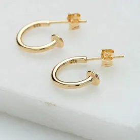Gold Plated Charm Hoop Earrings