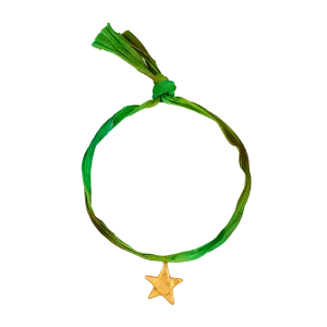 Green Fabric Star Necklace