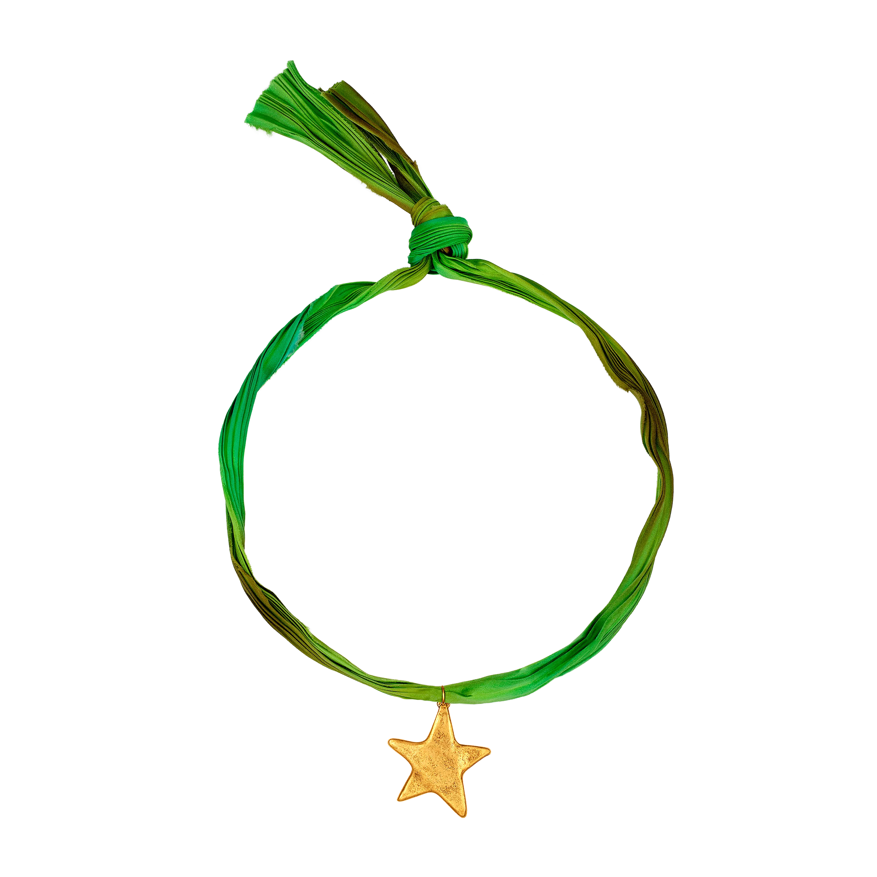 Green Fabric Star Necklace