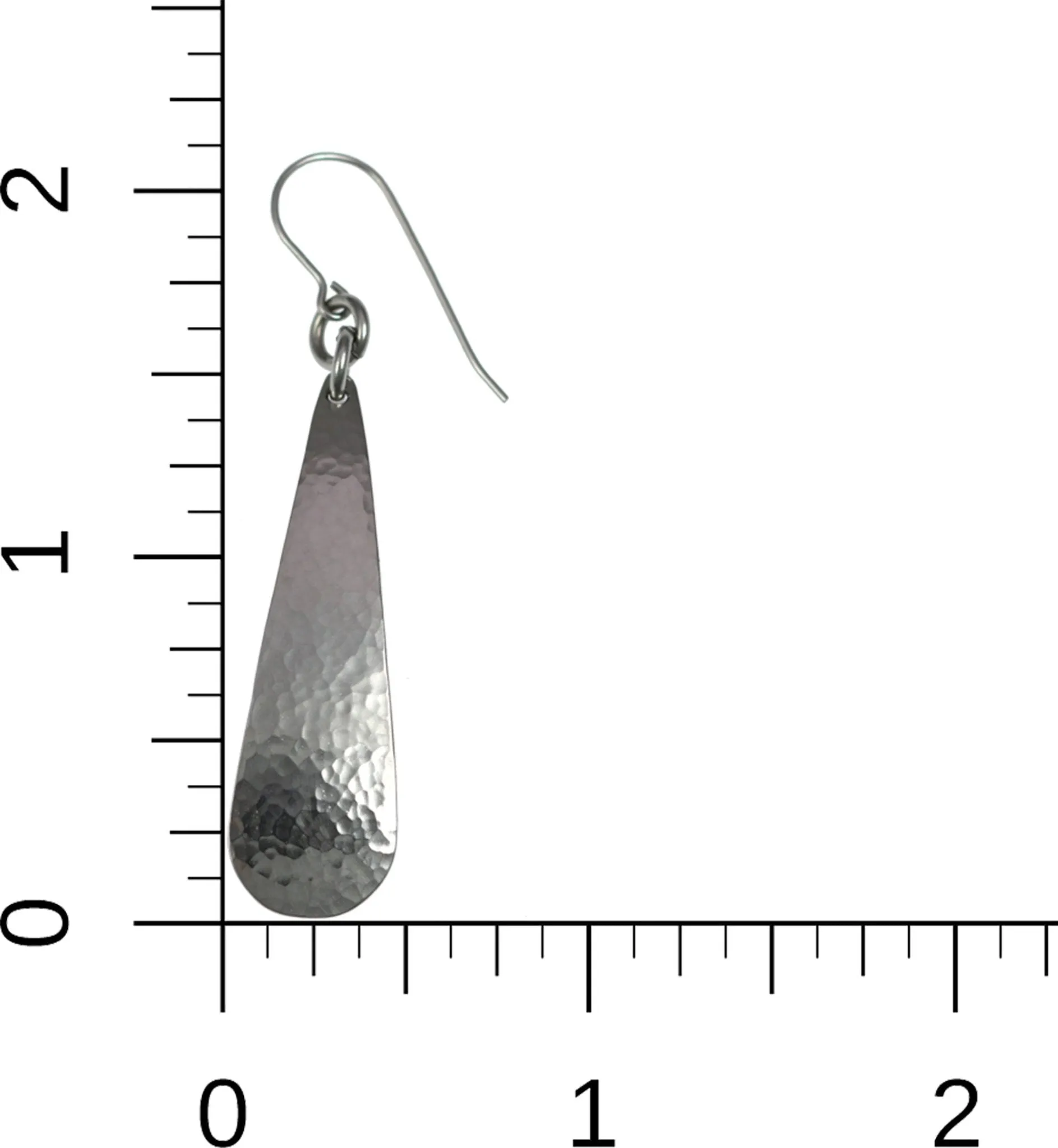 Hammered Stainless Steel Long Teardrop Earrings