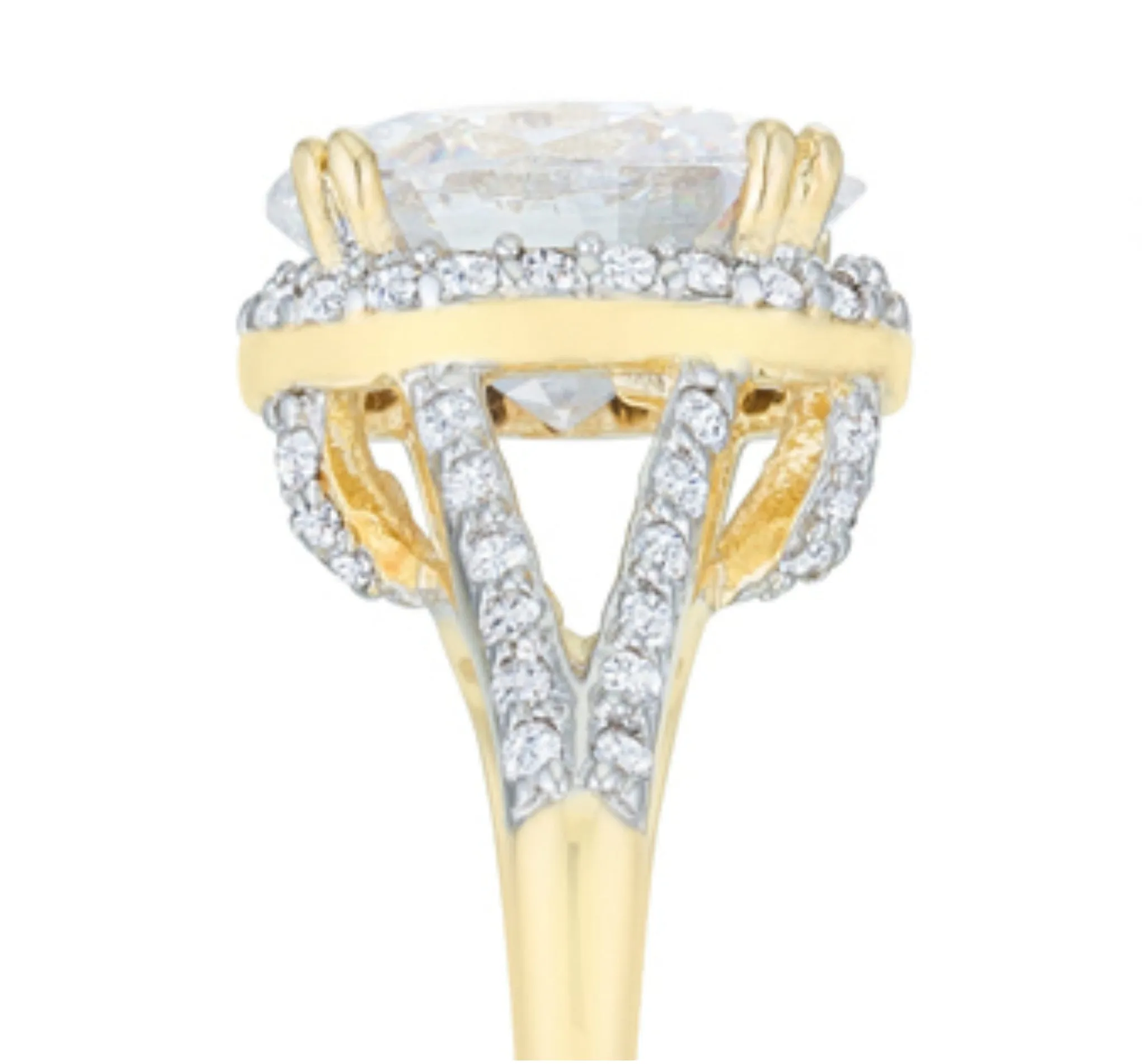 Jasmine Two-Tone Oval Solitaire Engagement Ring | 6ct  | Cubic Zirconia | 18k Gold