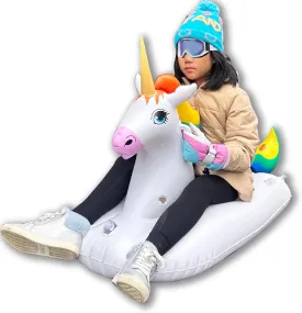 Jet Creations Inflatable Rainbow Unicorn Winter Snow Sled Tube, 49 | 1 Rider Kids and Adults | Outdoor Sport Activity Toys for Boys Girls Family