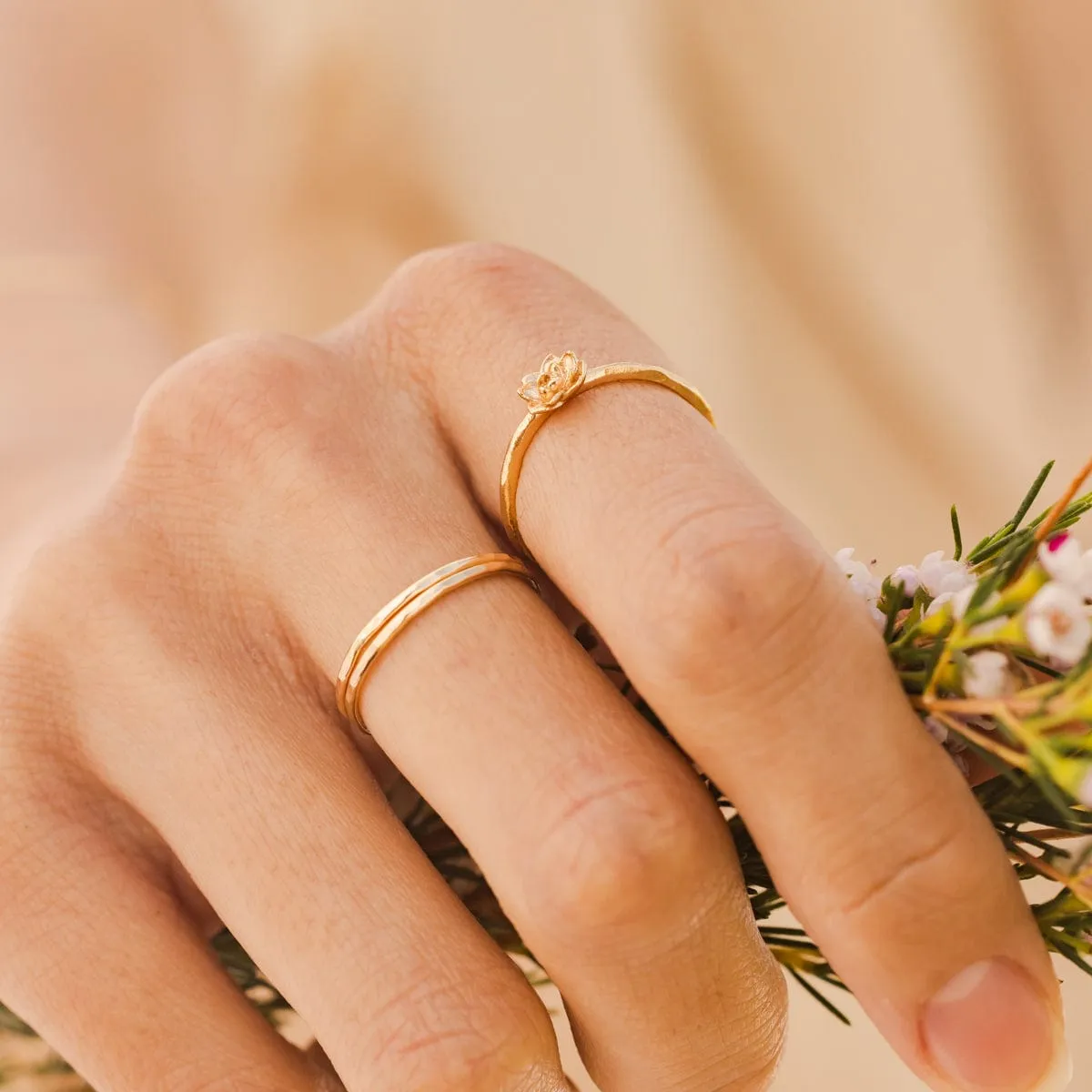 July Birth Flower Ring
