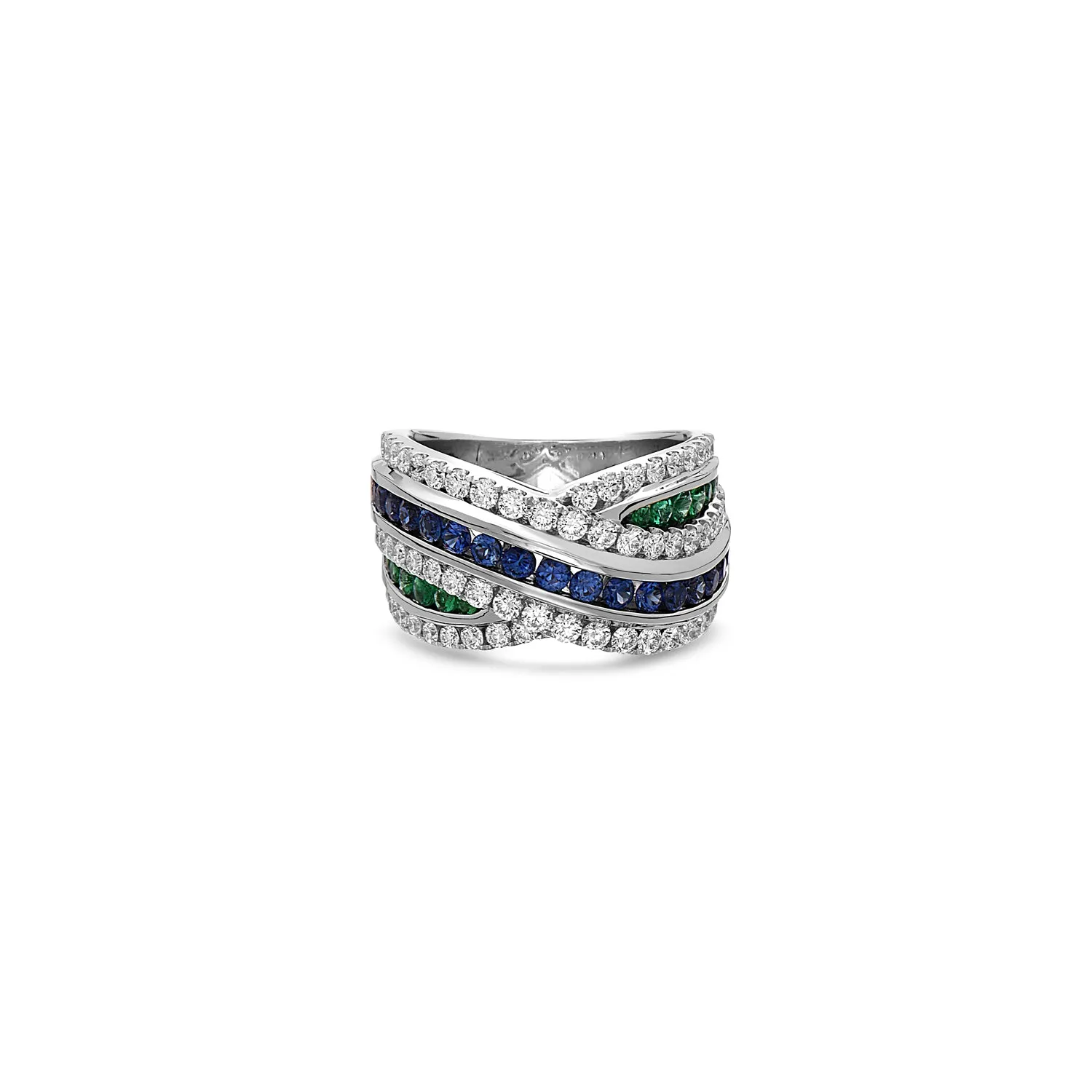 Krypell Collection Platinum and Diamond Overlap Ring