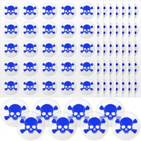 Leinuosen Skull Helmet Award Decals Youth Football Baseball Helmet Stickers 1-1/8'' Vinyl Stickers Self Adhesive Hockey Lacrosse(Clear Print Blue,8 Sheets)