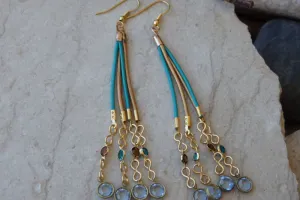 Long Leather Rebeka Dangle Earrings