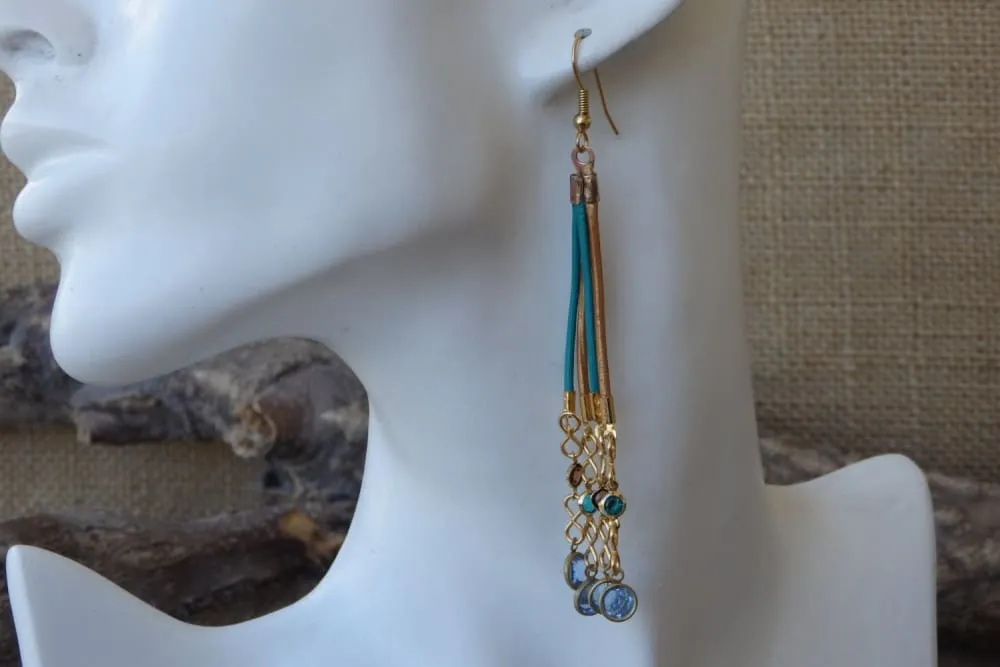 Long Leather Rebeka Dangle Earrings