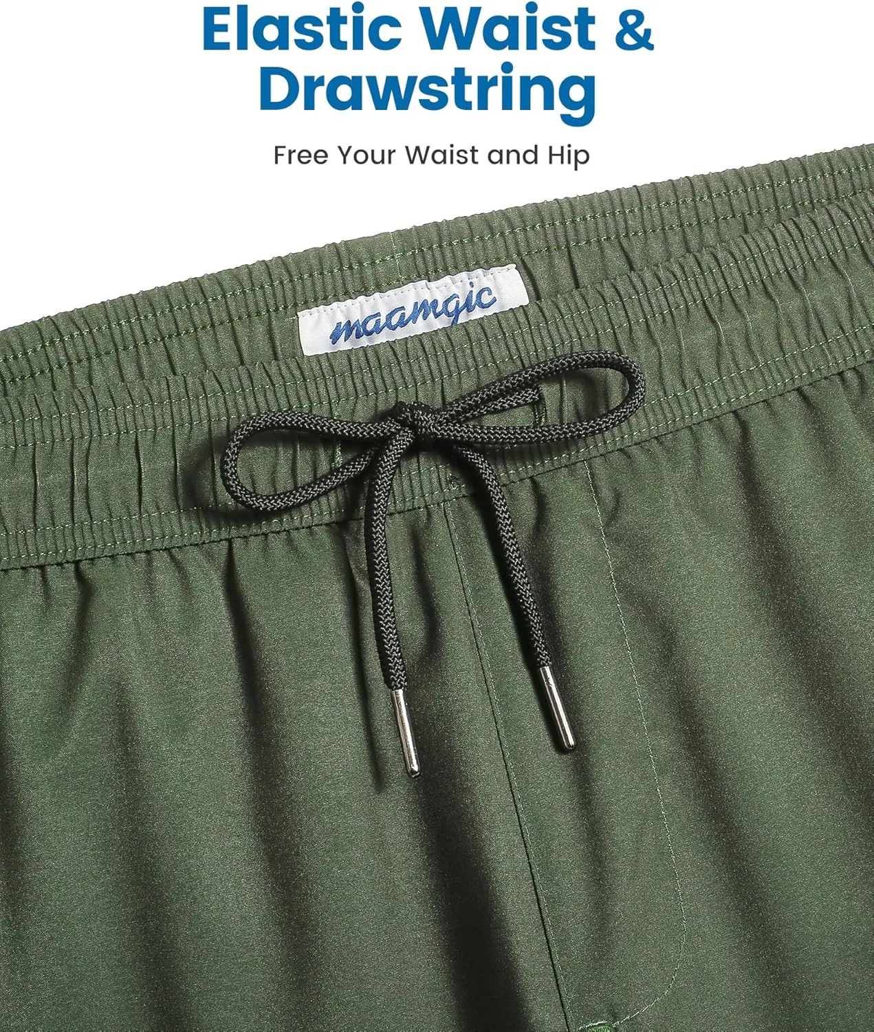 maamgic 5inch Mens Swimming Trunks with Compression Liner 2-in-1 Swim Trunks Stretch Quick Dry Swim Shorts Zipper Pockets
