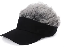 Mens Visor with Hair Fake Hat with Hair for Men Funny Golf Hats Wig Hat Spiked Adjustable Baseball Cap