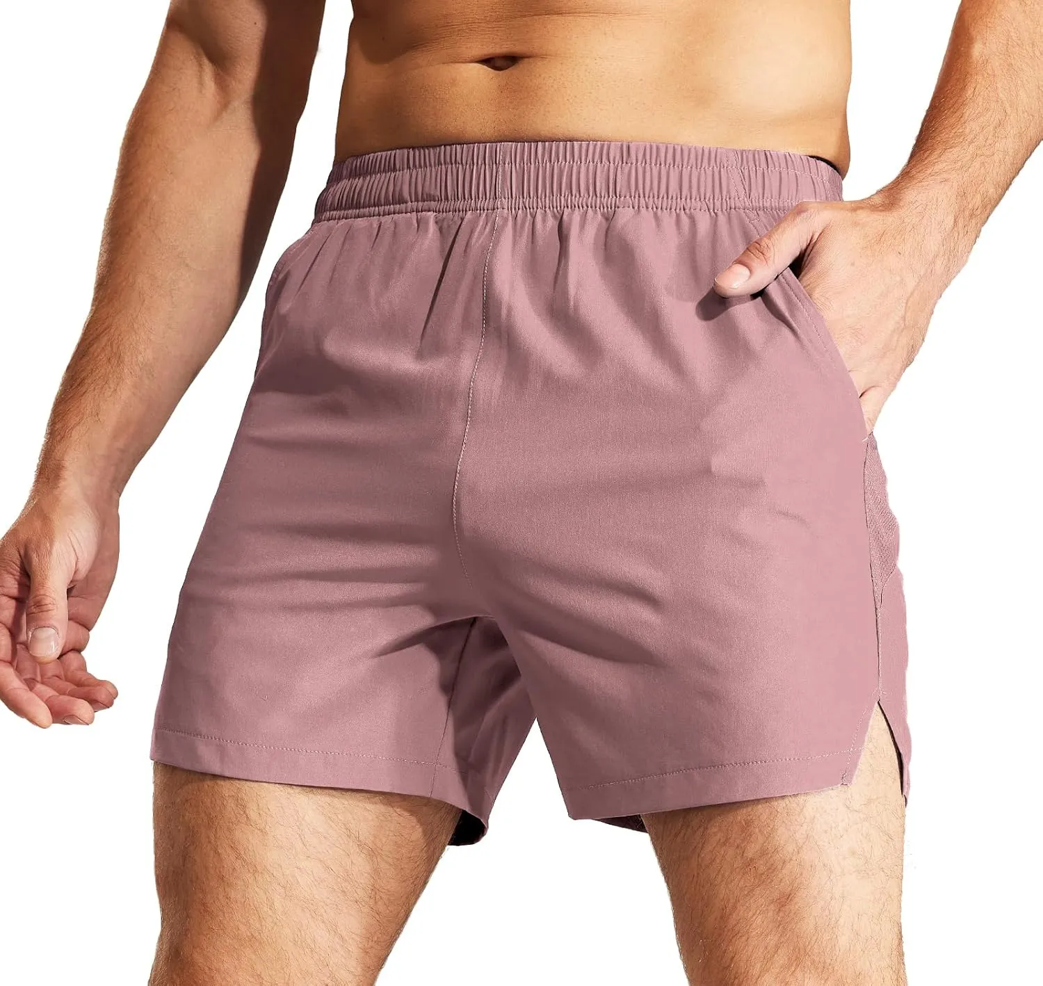 MIER Men's Workout Running Shorts Quick Dry Active 5 Inches Shorts with Pockets, Lightweight, Breathable