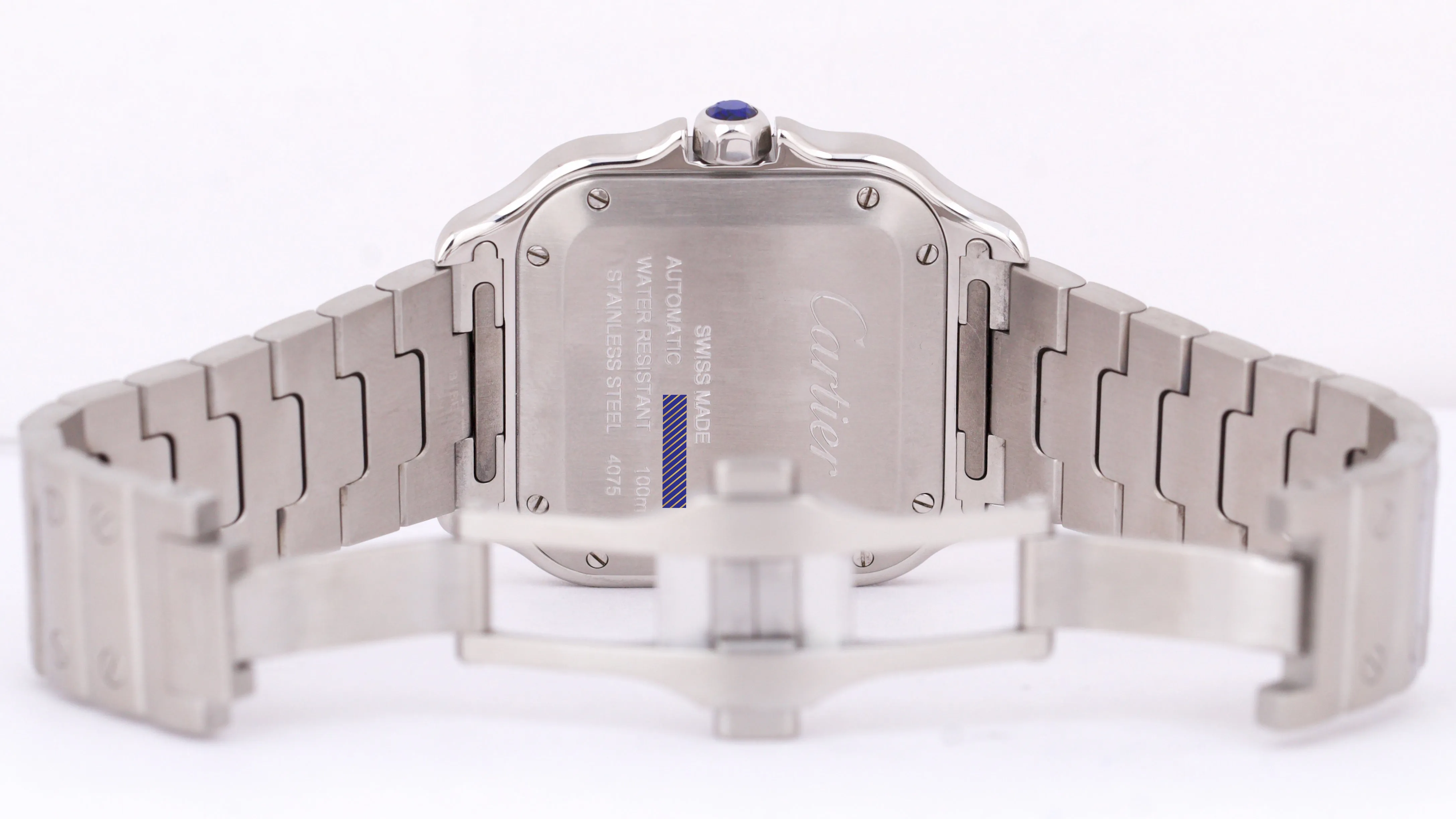 MINT Cartier Santos Mid-Size 35mm WHITE Roman Stainless Steel WSSA0029 4075