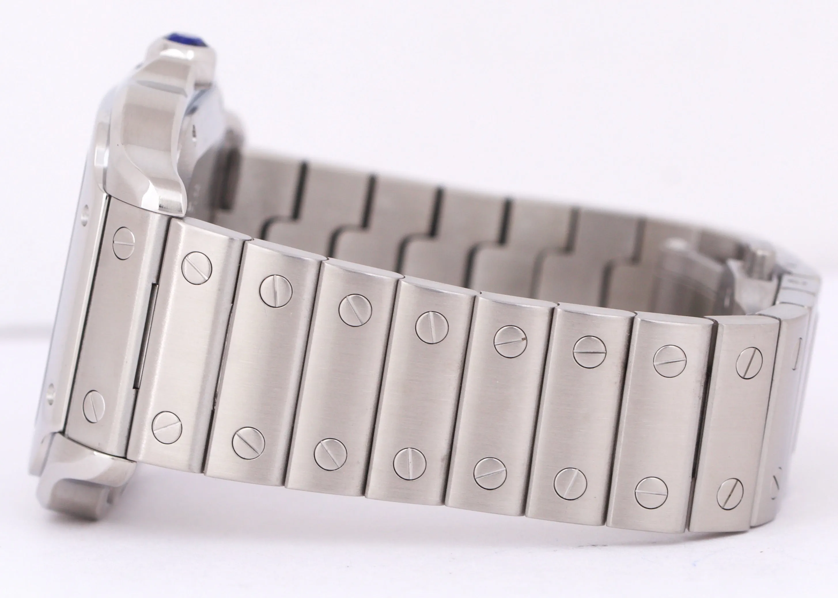 MINT Cartier Santos Mid-Size 35mm WHITE Roman Stainless Steel WSSA0029 4075
