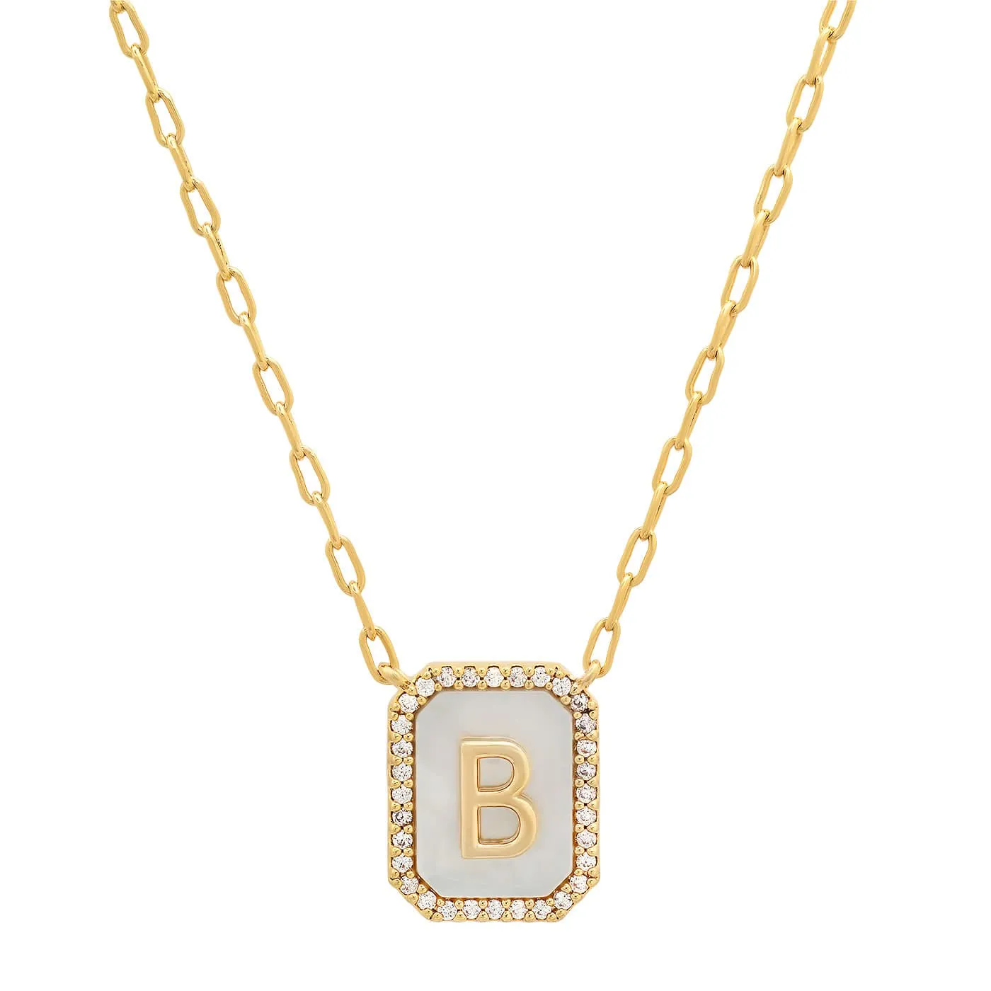 Mother Of Pearl Monogram Necklace