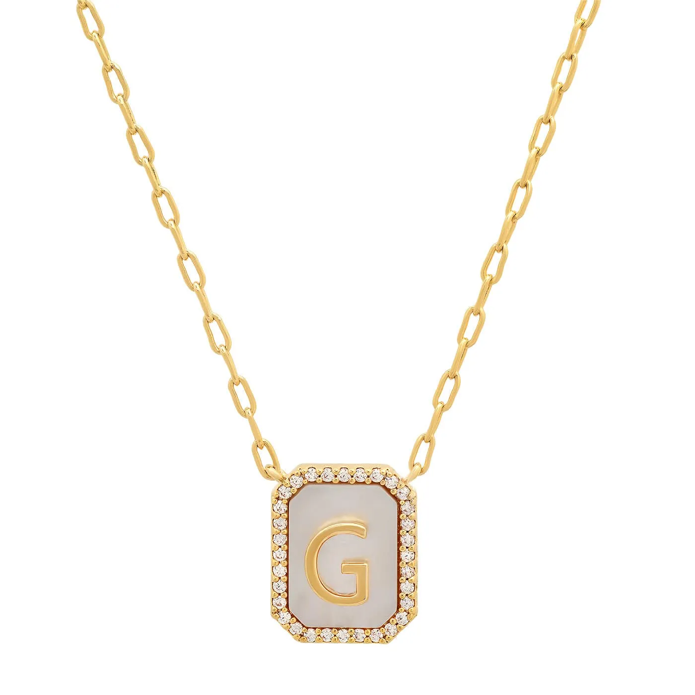 Mother Of Pearl Monogram Necklace