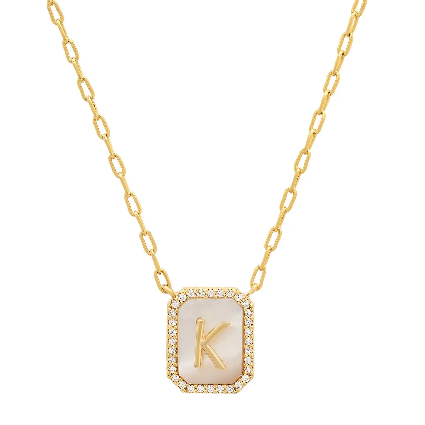 Mother Of Pearl Monogram Necklace