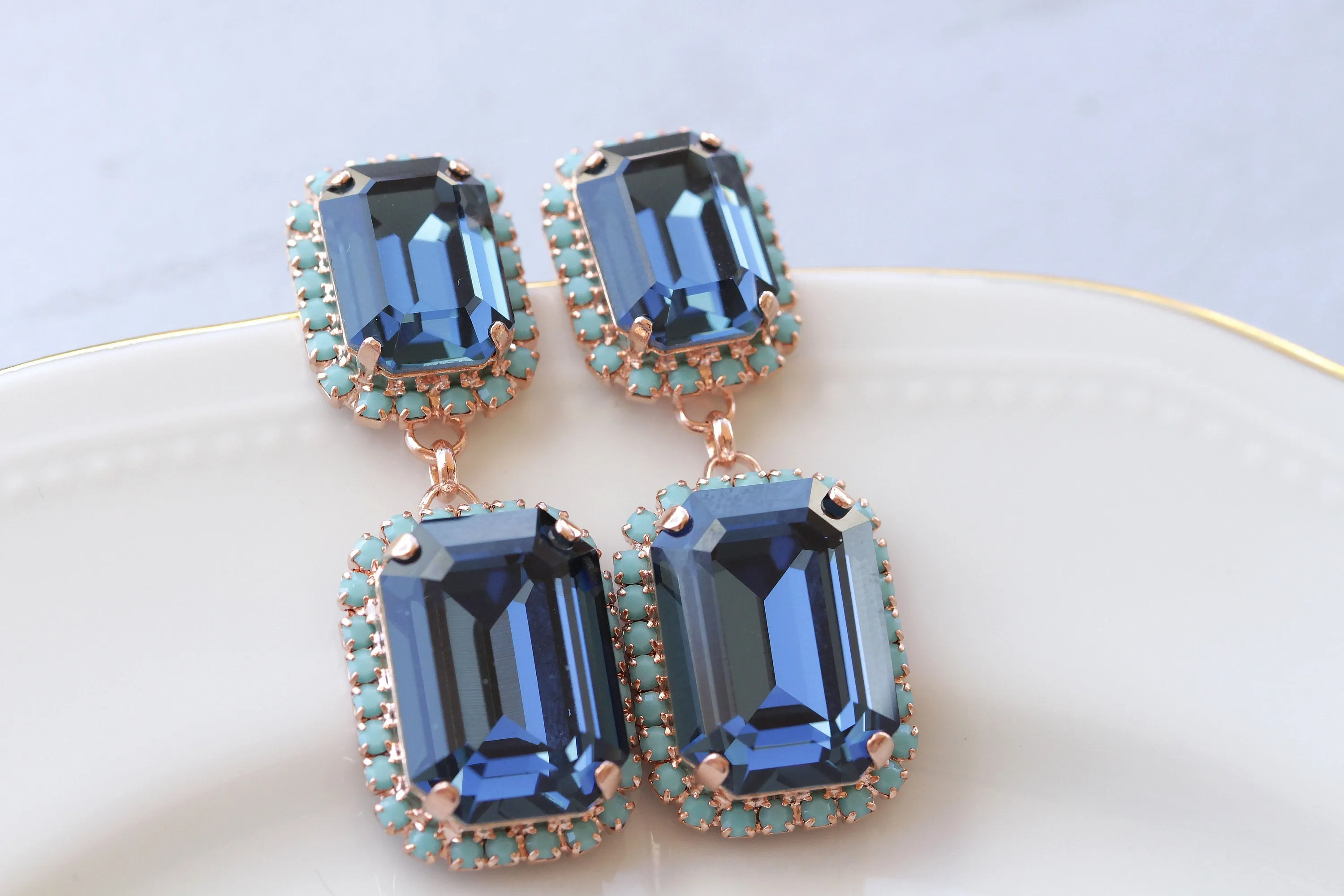 NAVY TURQUOISE EARRINGS