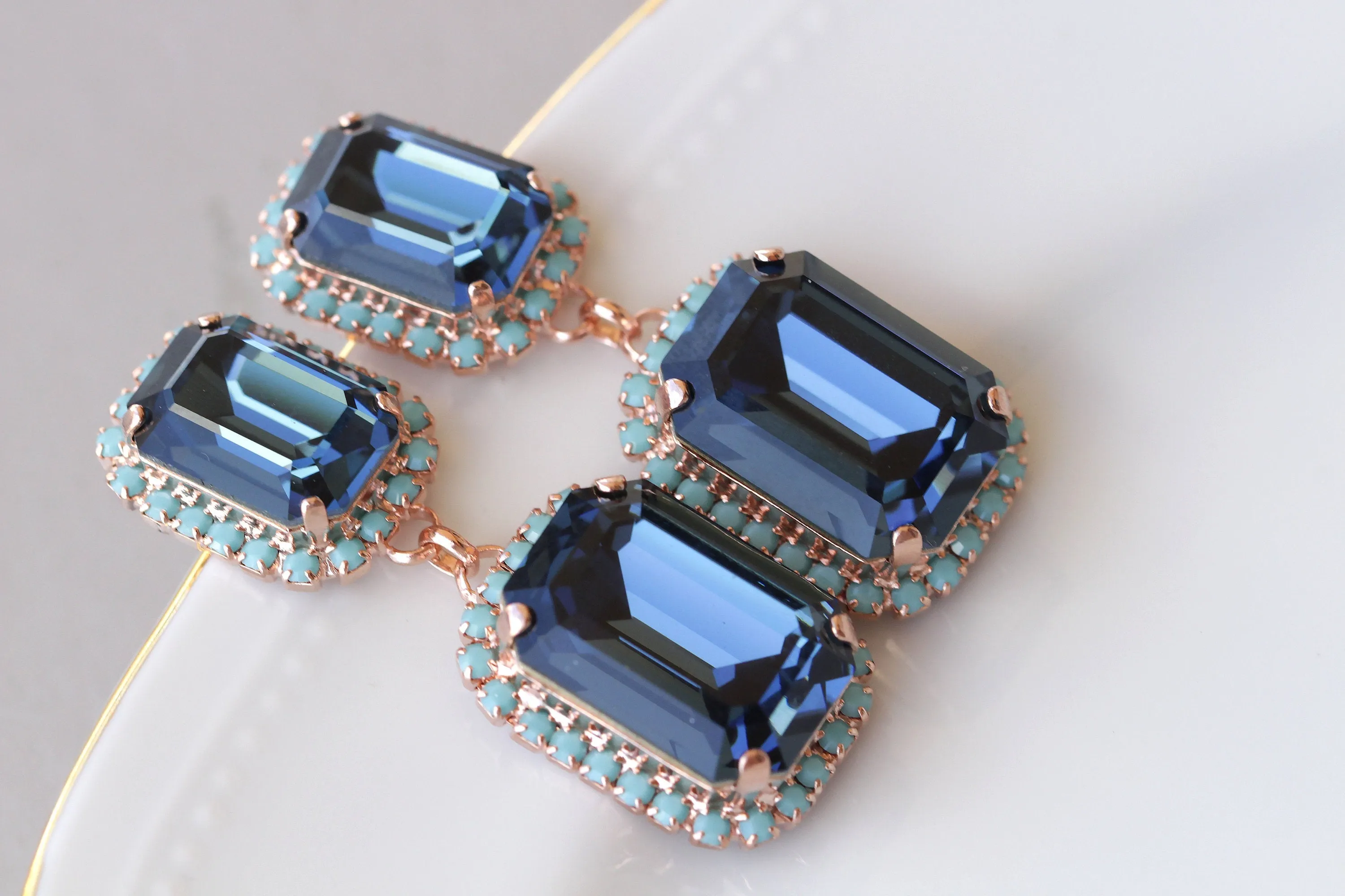 NAVY TURQUOISE EARRINGS