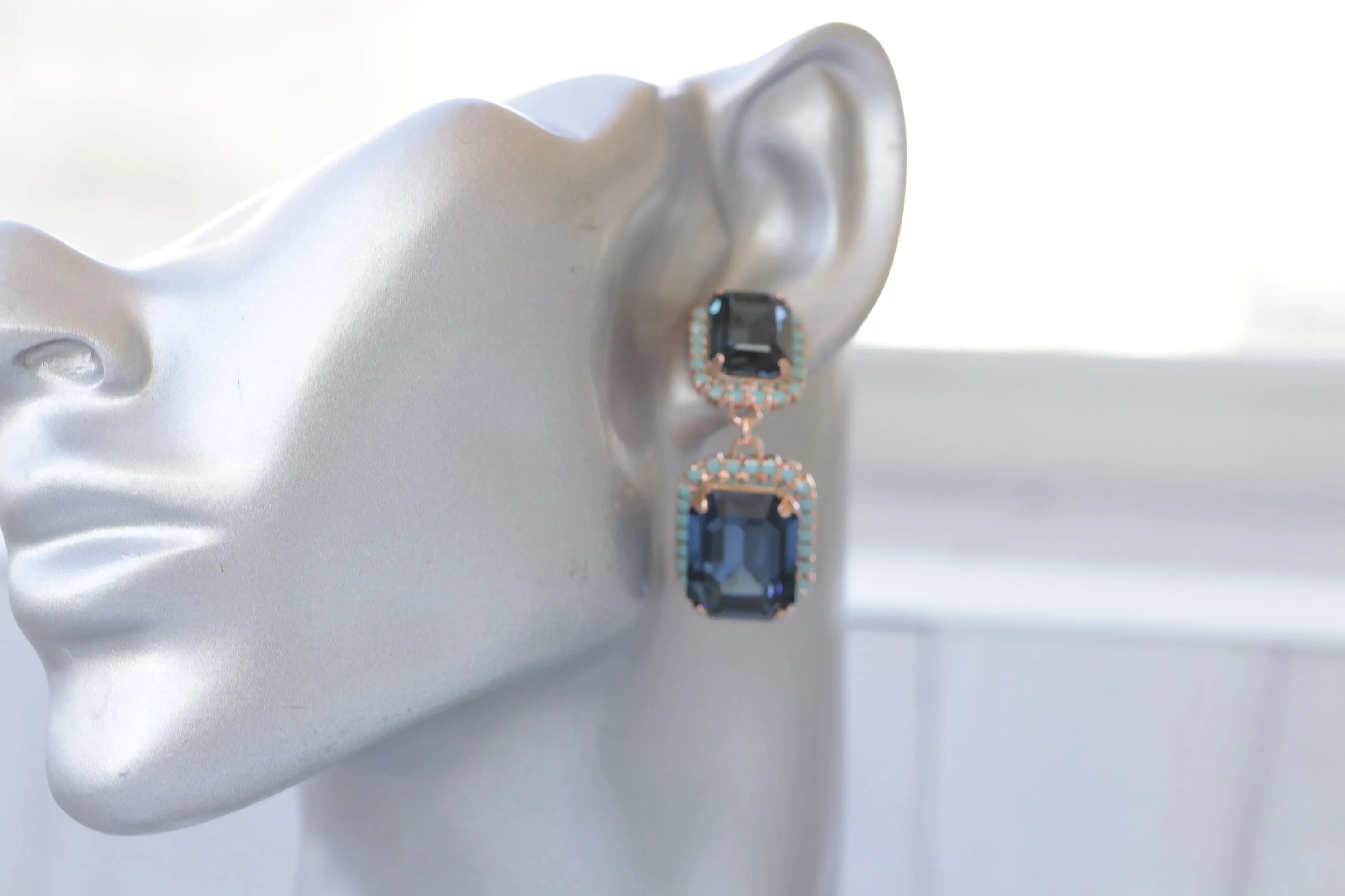 NAVY TURQUOISE EARRINGS