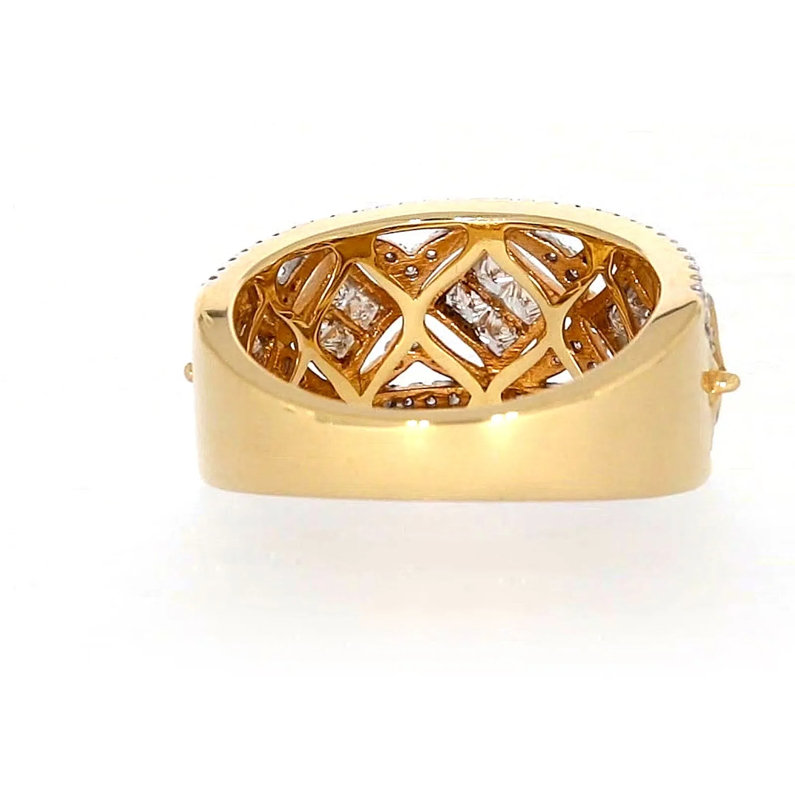 New York 14ct Yellow Gold Princess and Round Brilliant Cut 3/4 CARAT tw of Diamonds Ring