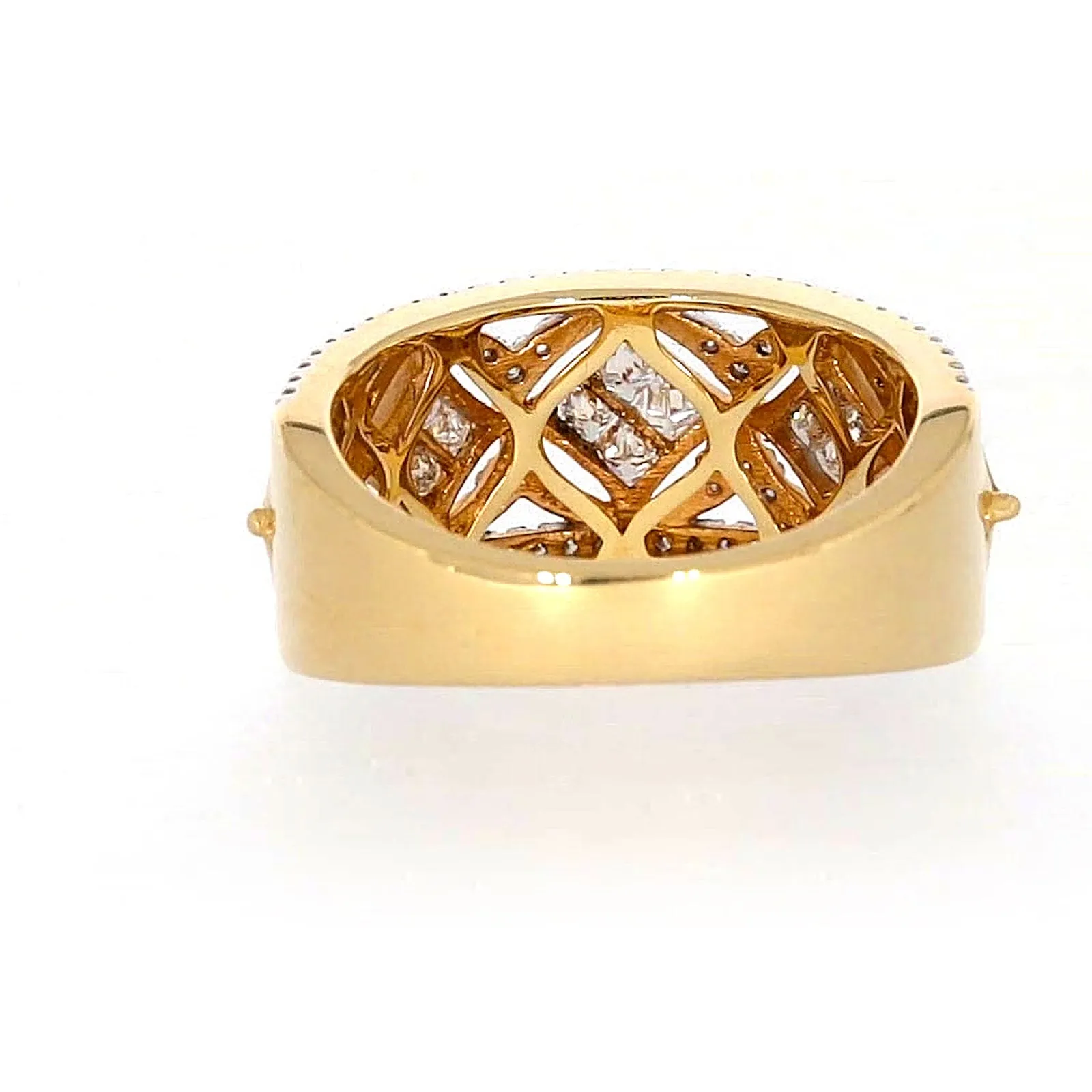 New York 14ct Yellow Gold Princess and Round Brilliant Cut 3/4 CARAT tw of Diamonds Ring