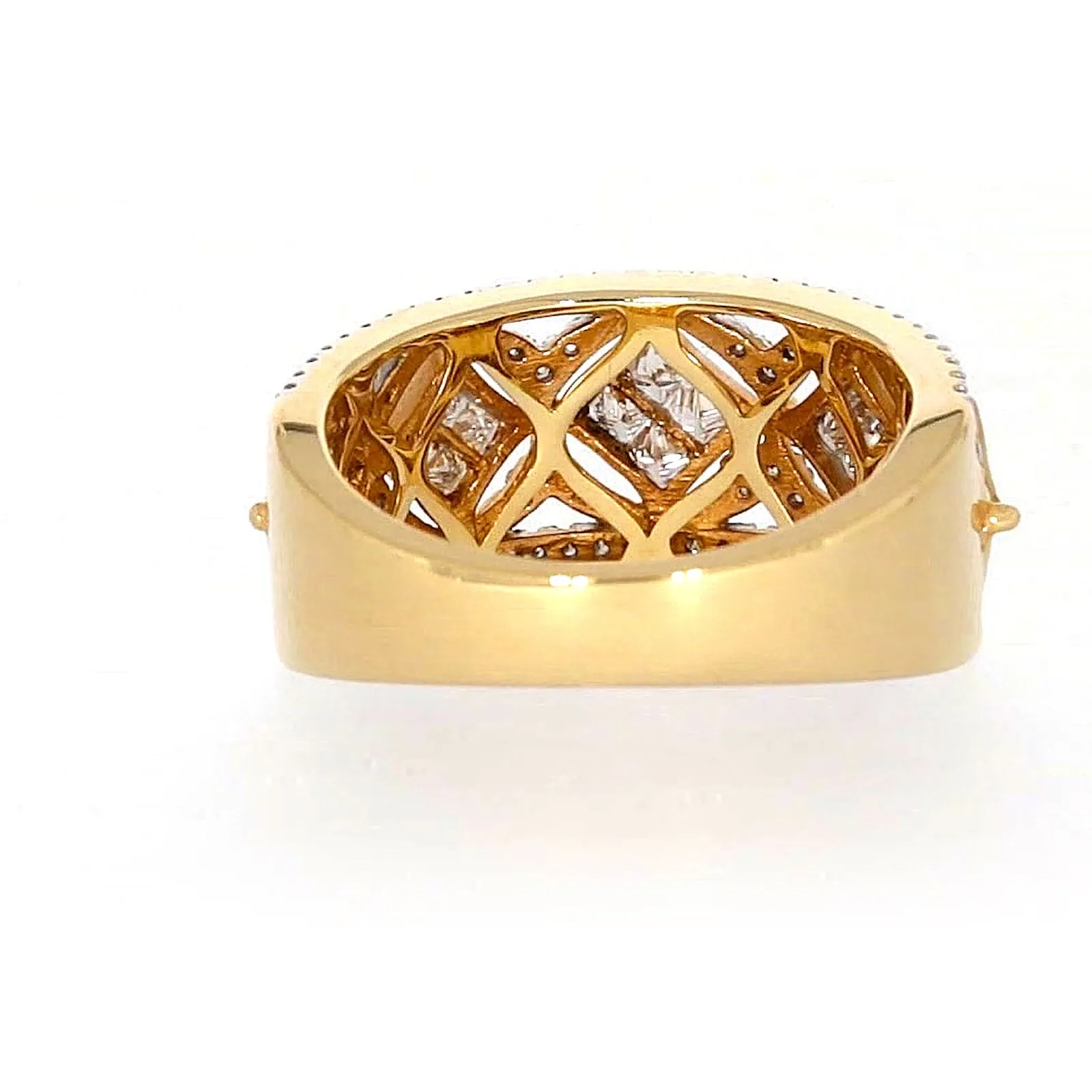 New York 14ct Yellow Gold Princess and Round Brilliant Cut 3/4 CARAT tw of Diamonds Ring