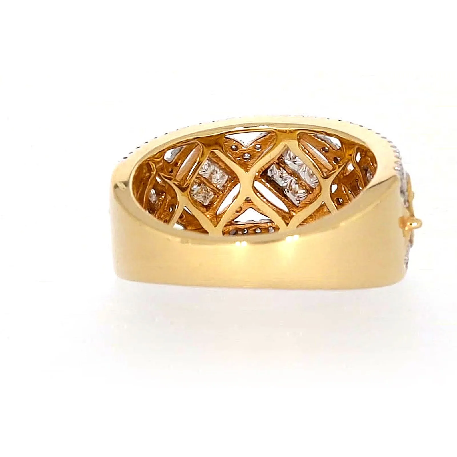 New York 14ct Yellow Gold Princess and Round Brilliant Cut 3/4 CARAT tw of Diamonds Ring