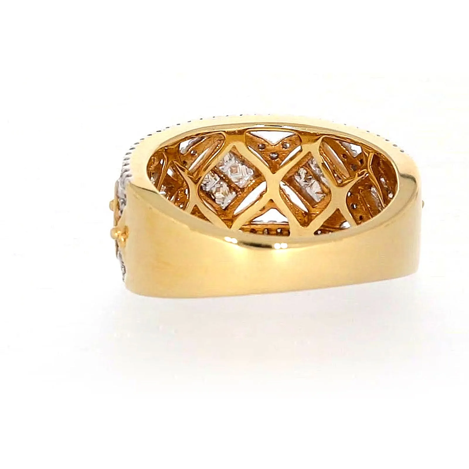 New York 14ct Yellow Gold Princess and Round Brilliant Cut 3/4 CARAT tw of Diamonds Ring