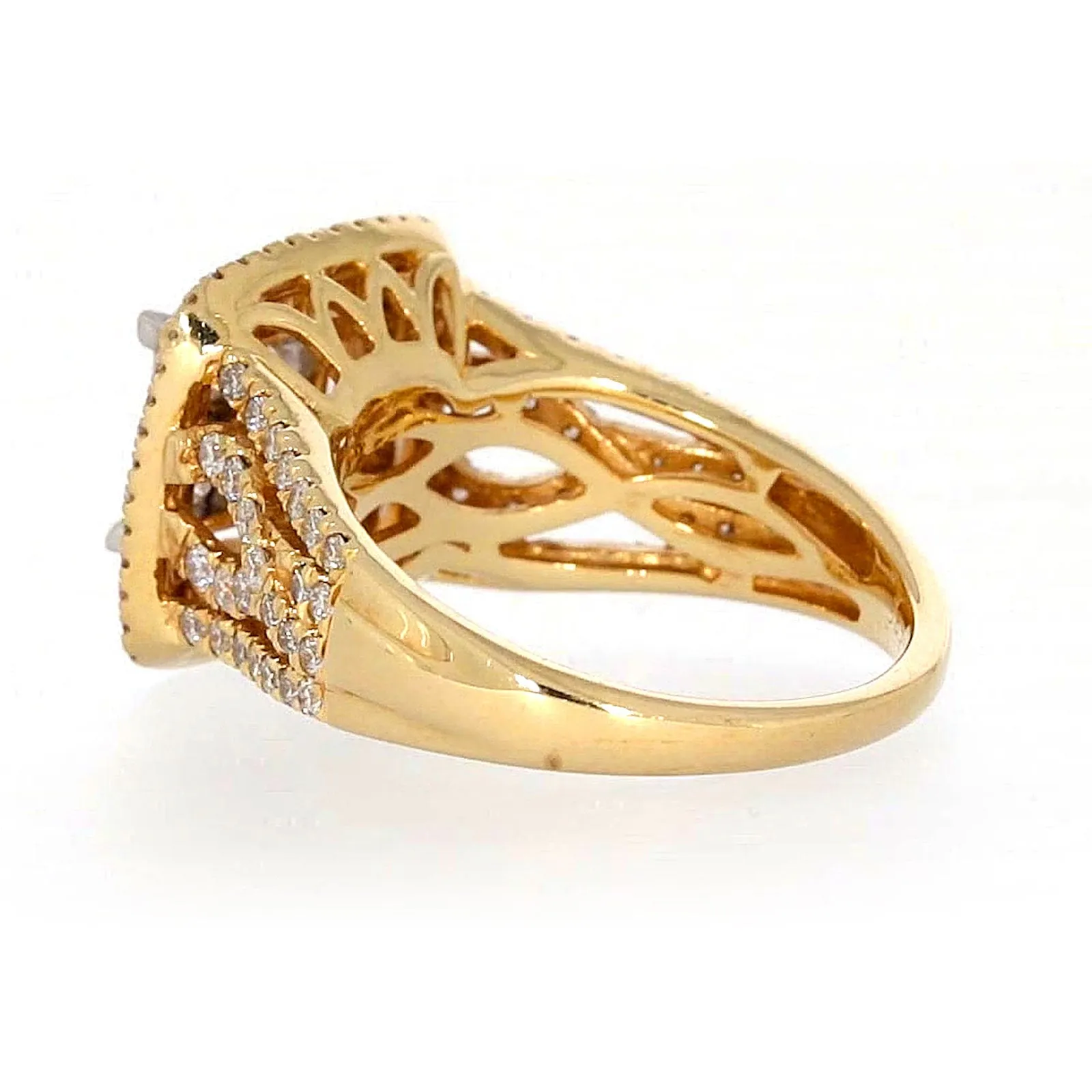 New York 14ct Yellow Gold Princess Cut with 1 1/2 CARAT tw of Diamonds Ring