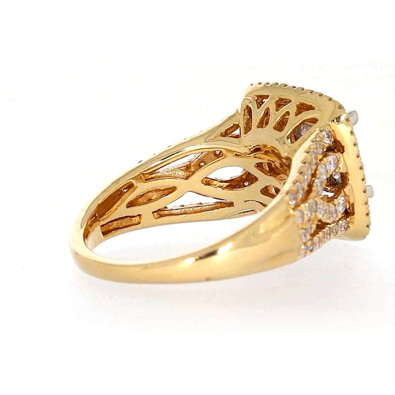 New York 14ct Yellow Gold Princess Cut with 1 1/2 CARAT tw of Diamonds Ring