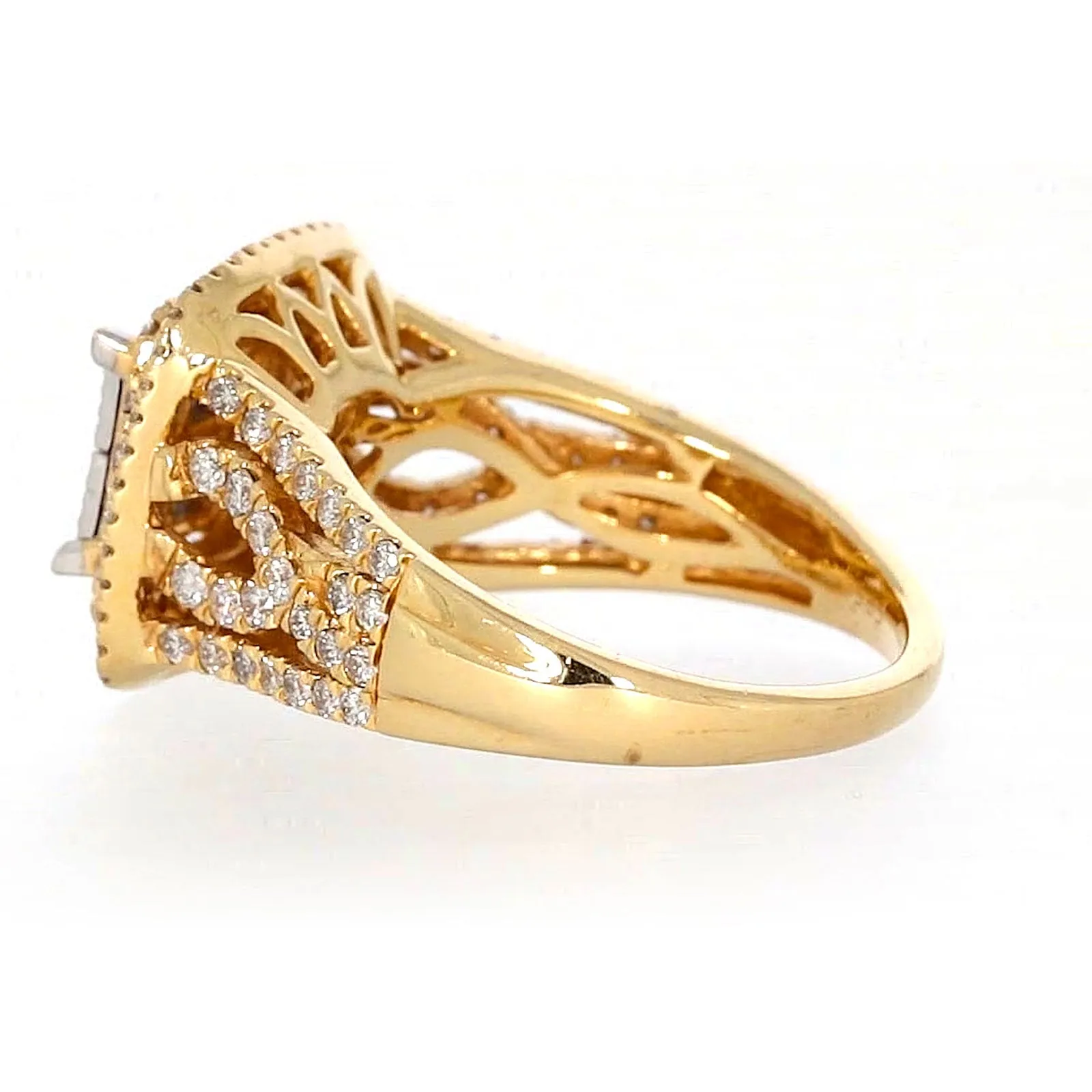 New York 14ct Yellow Gold Princess Cut with 1 1/2 CARAT tw of Diamonds Ring