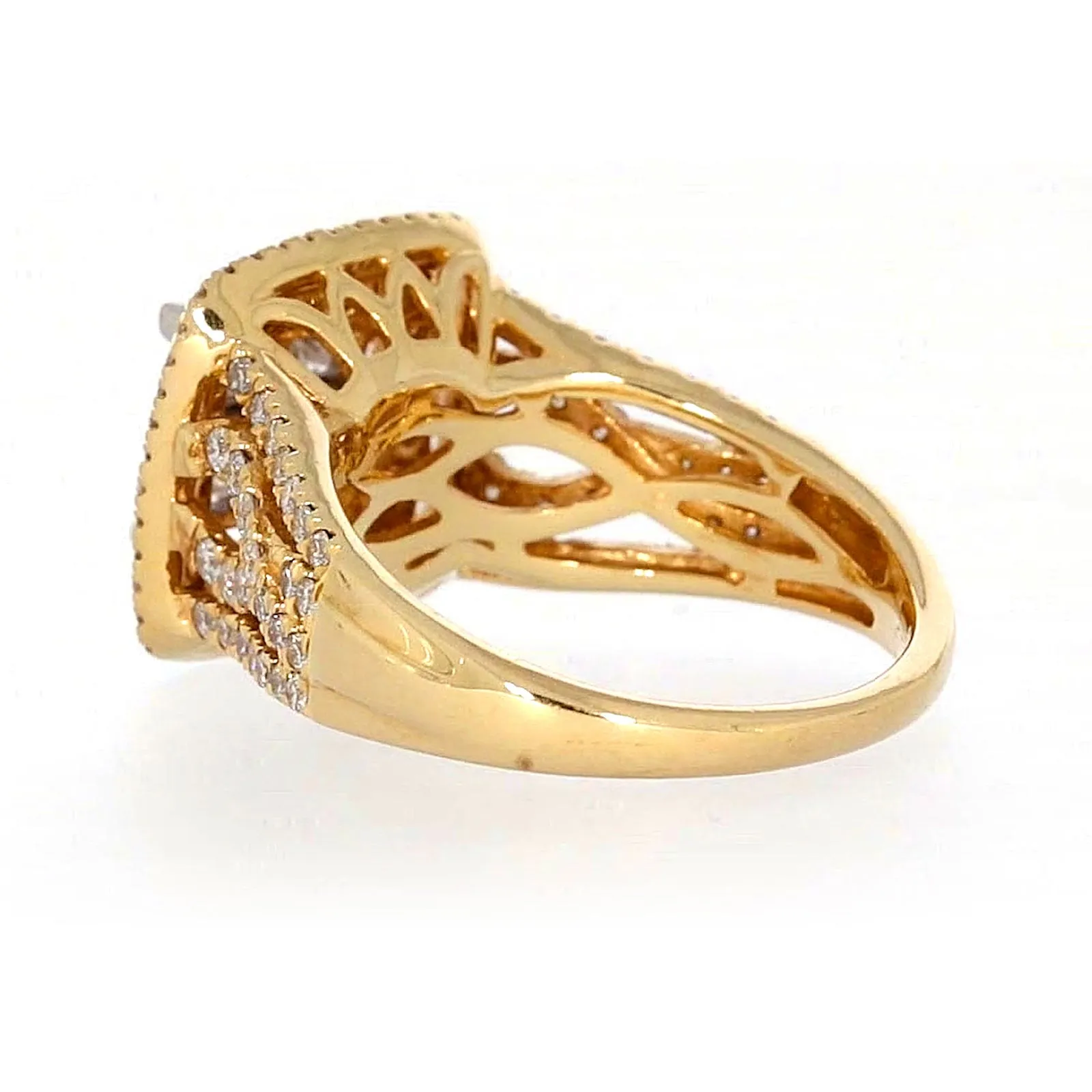 New York 14ct Yellow Gold Princess Cut with 1 1/2 CARAT tw of Diamonds Ring
