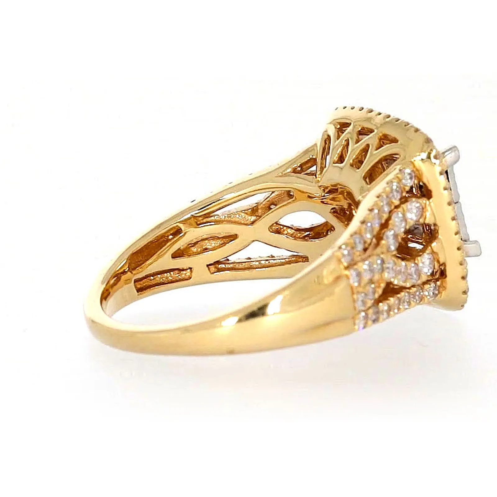 New York 14ct Yellow Gold Princess Cut with 1 1/2 CARAT tw of Diamonds Ring