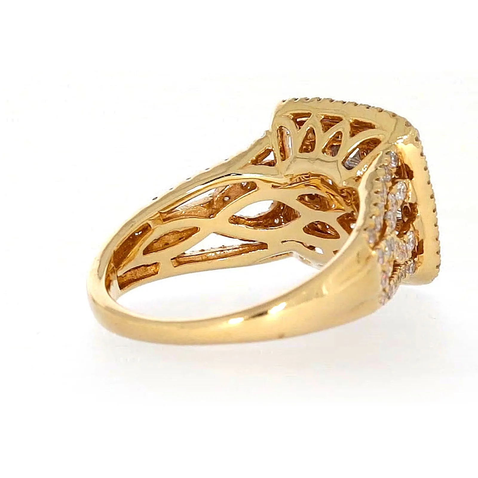 New York 14ct Yellow Gold Princess Cut with 1 1/2 CARAT tw of Diamonds Ring