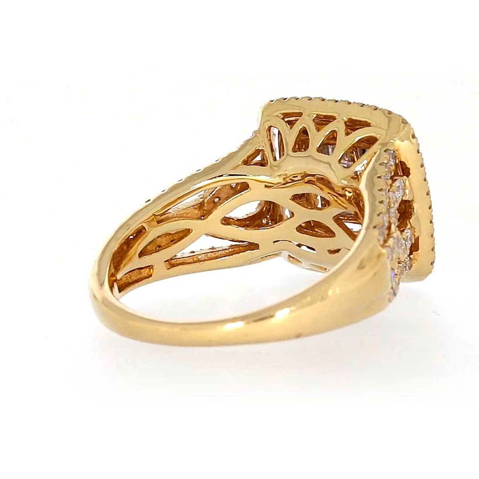 New York 14ct Yellow Gold Princess Cut with 1 1/2 CARAT tw of Diamonds Ring