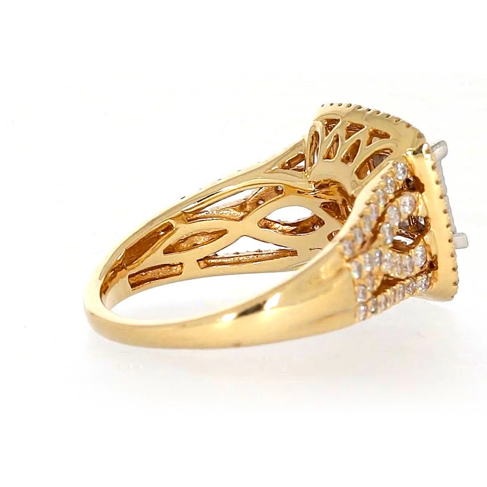 New York 14ct Yellow Gold Princess Cut with 1 1/2 CARAT tw of Diamonds Ring