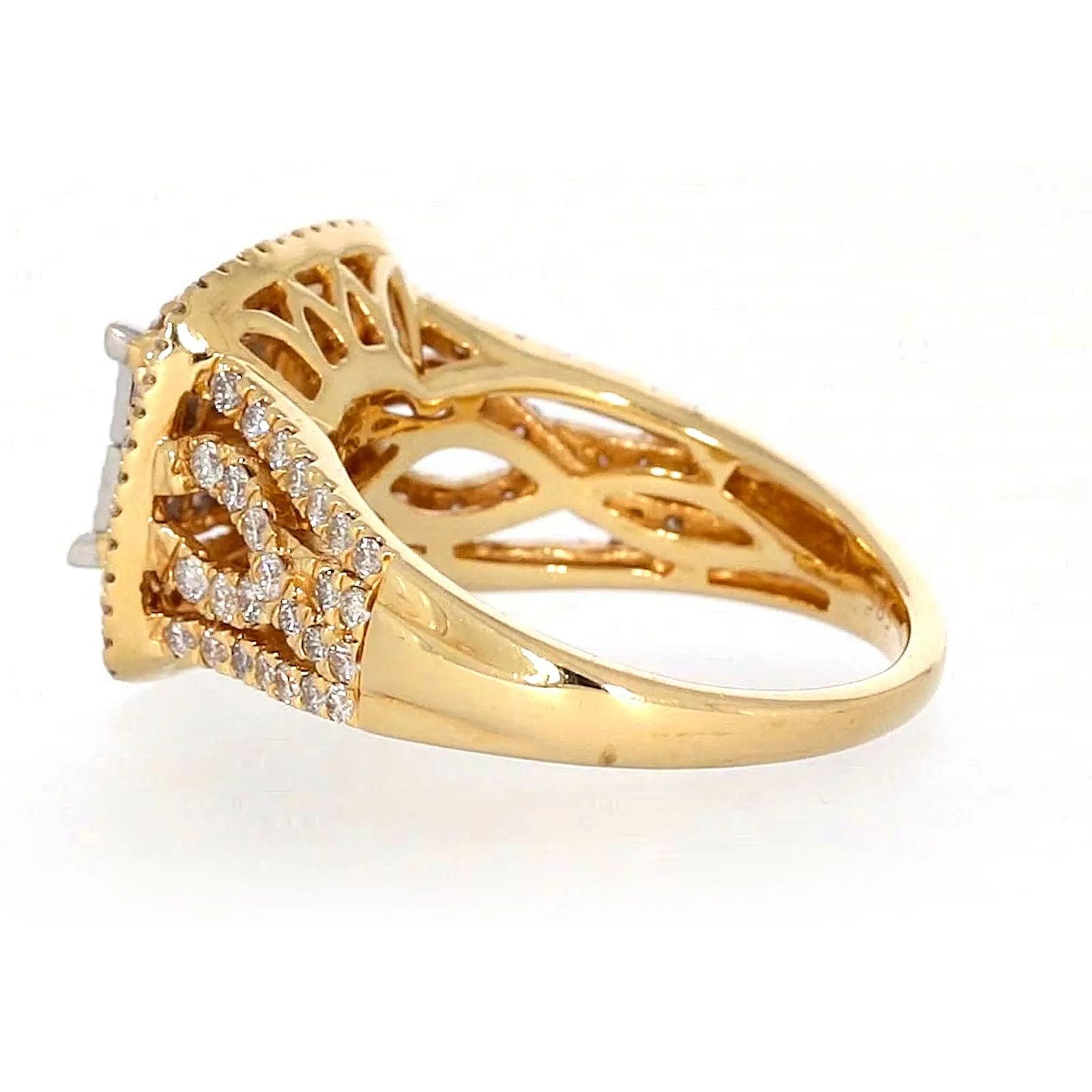 New York 14ct Yellow Gold Princess Cut with 1 1/2 CARAT tw of Diamonds Ring