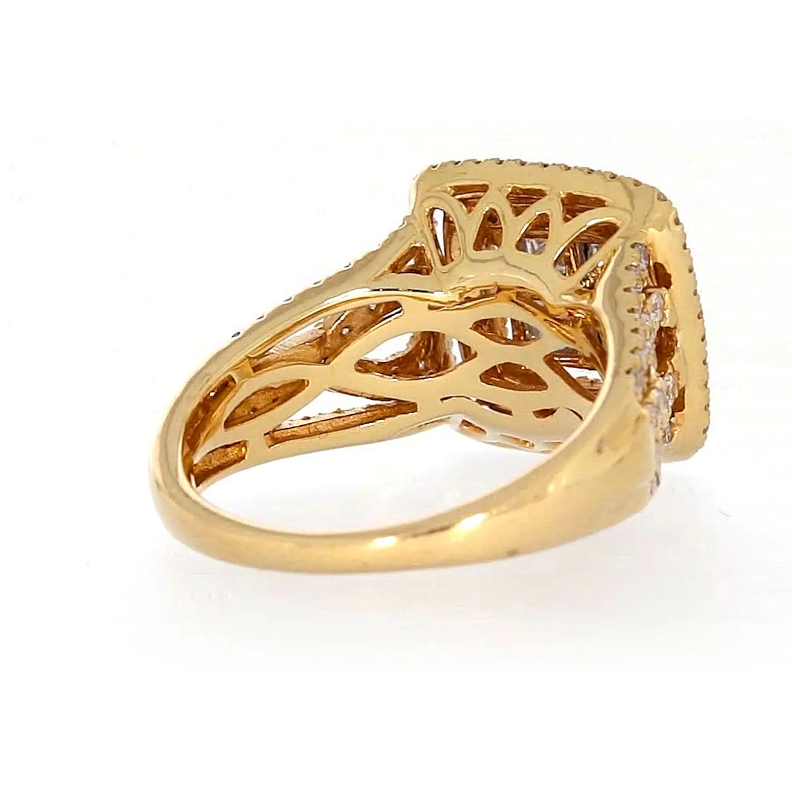New York 14ct Yellow Gold Princess Cut with 1 1/2 CARAT tw of Diamonds Ring