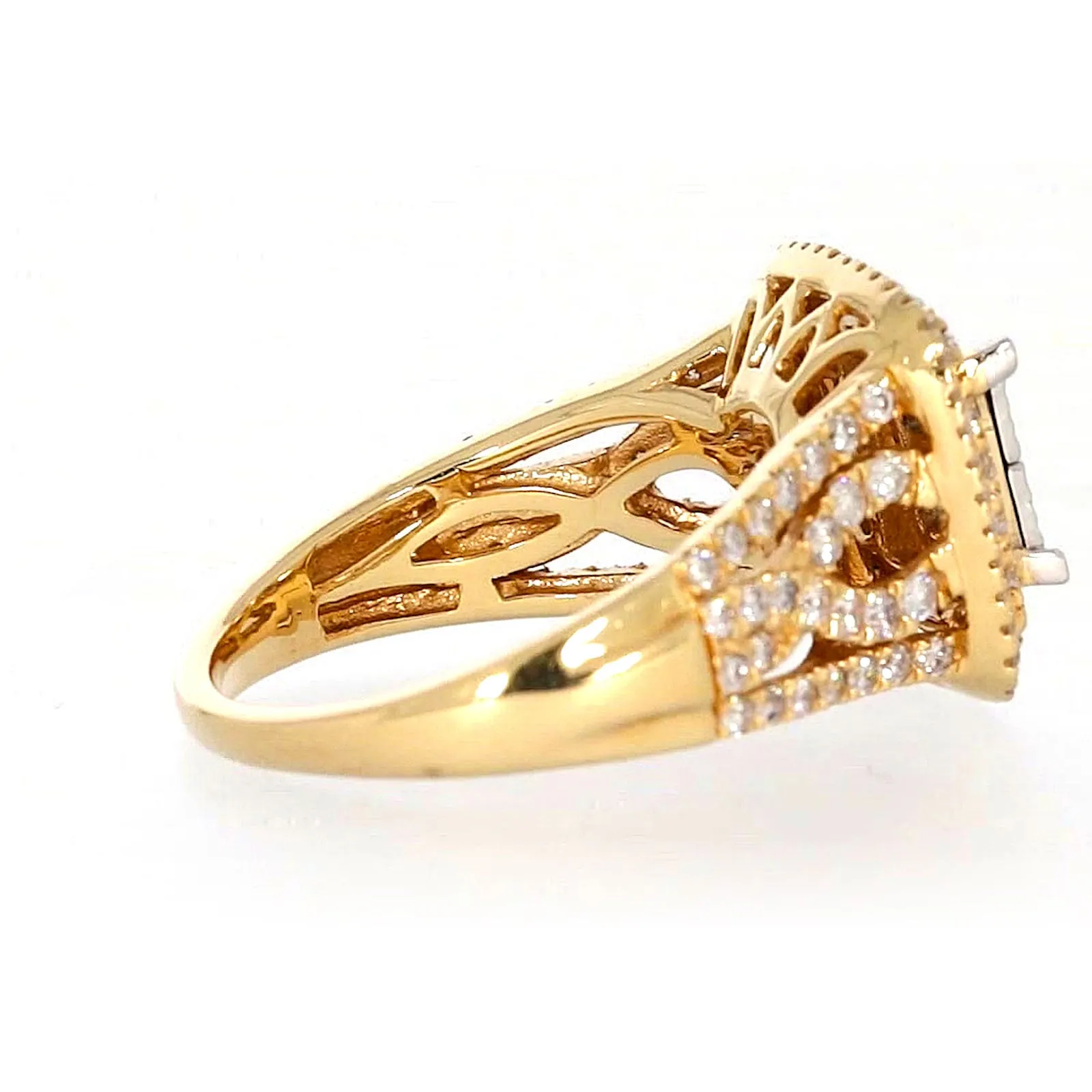 New York 14ct Yellow Gold Princess Cut with 1 1/2 CARAT tw of Diamonds Ring