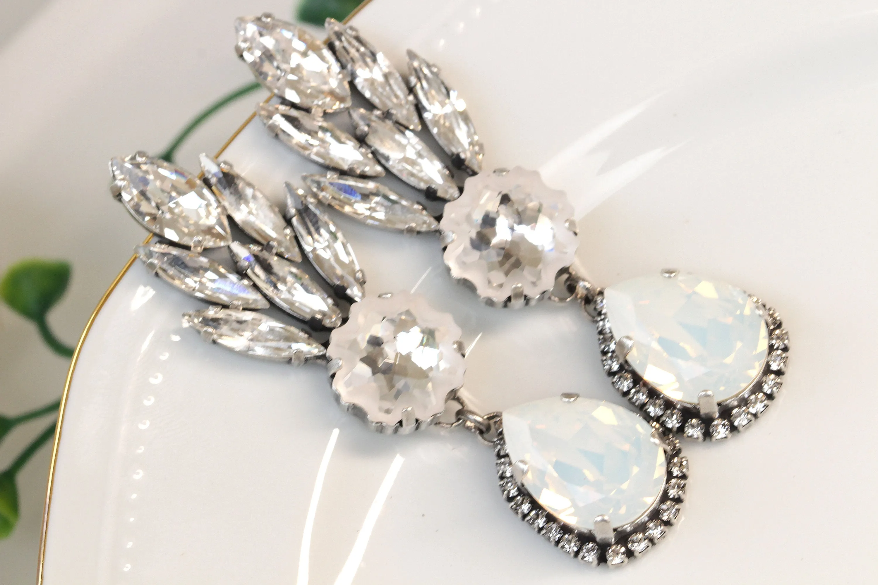 OPAL CRYSTAL Dangle Earrings