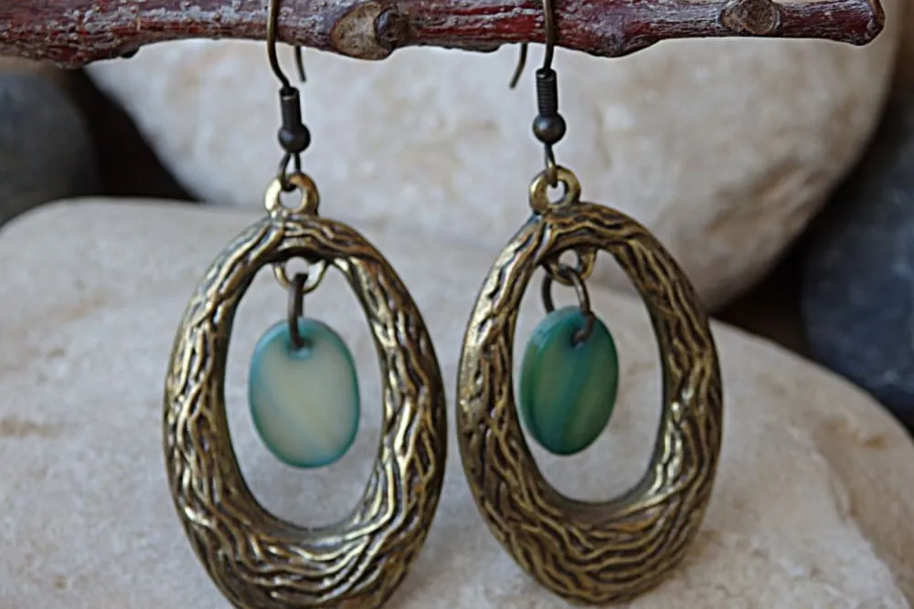 Oval Textured Earrings