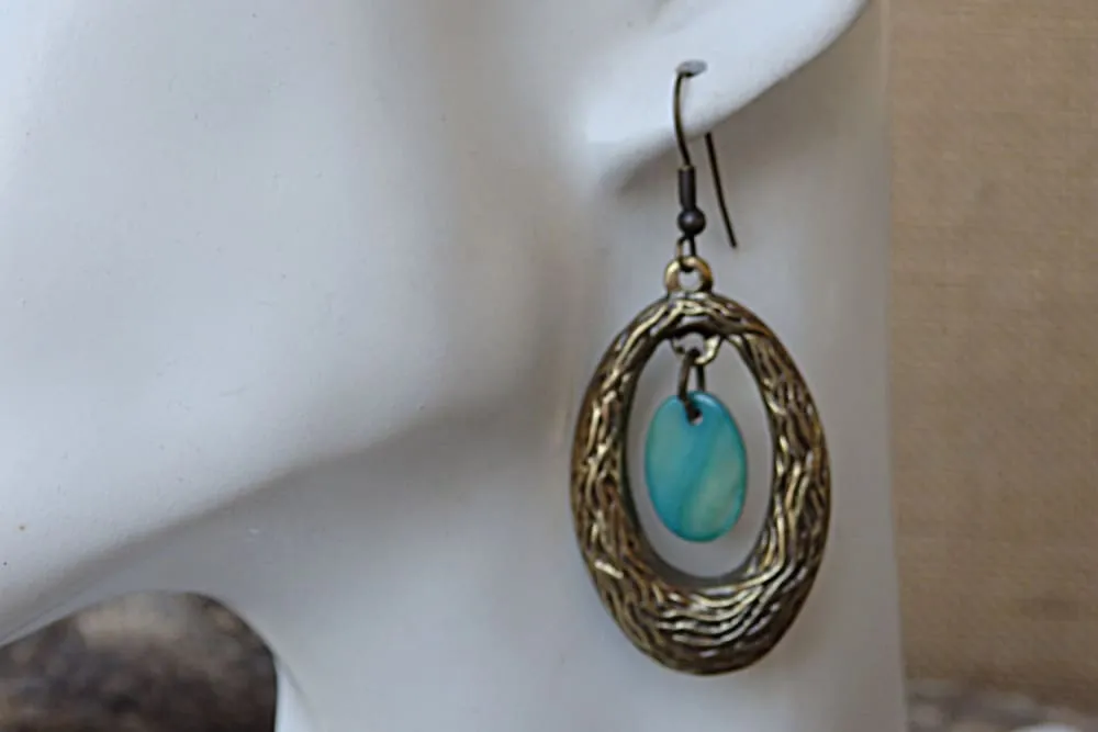 Oval Textured Earrings