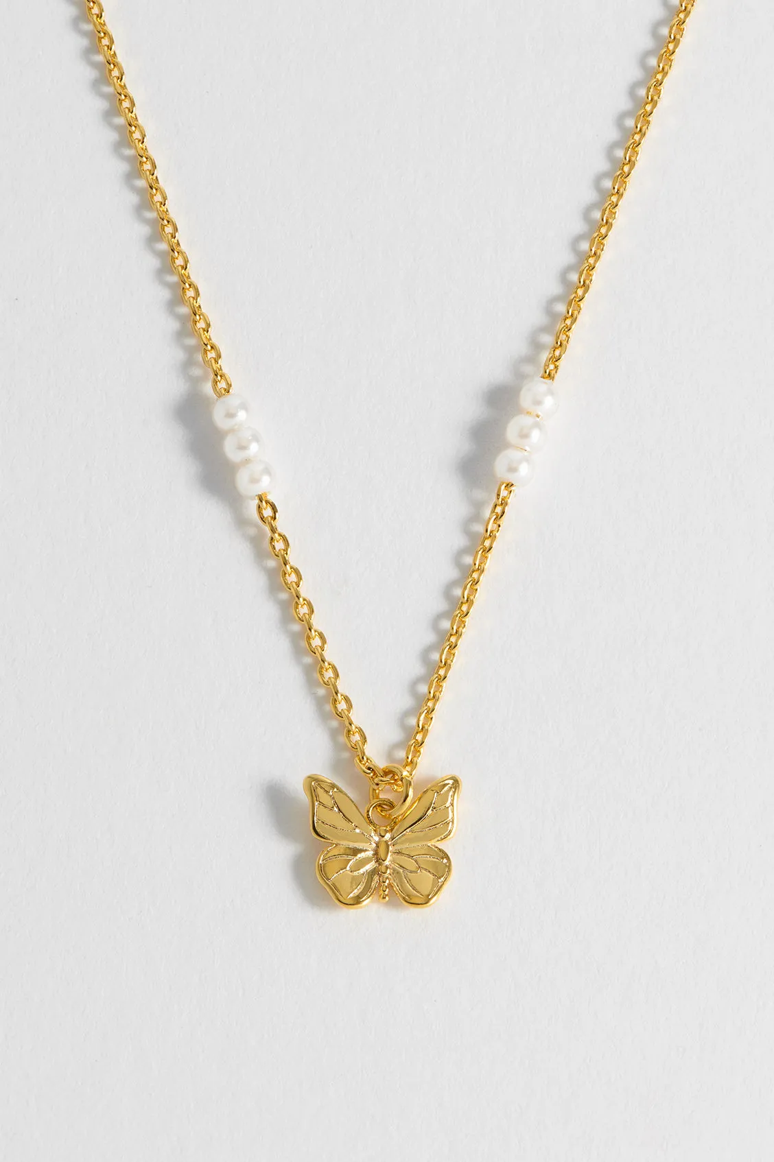 Pearl Butterfly Pendant Necklace