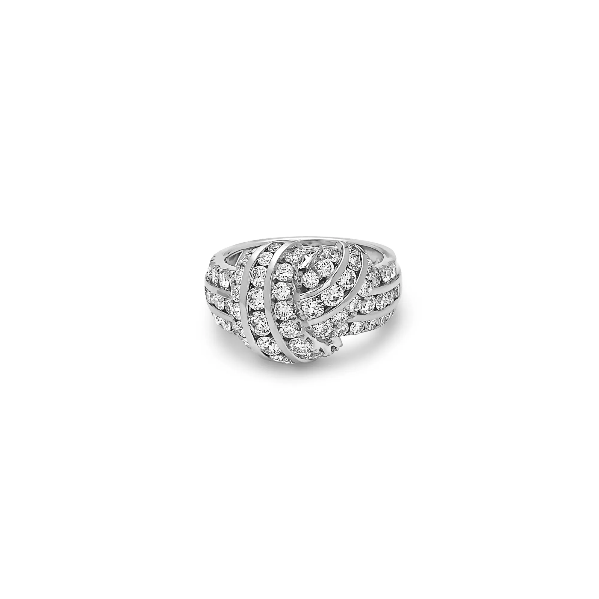 Platinum and Gold Diamond Classic Knot Ring
