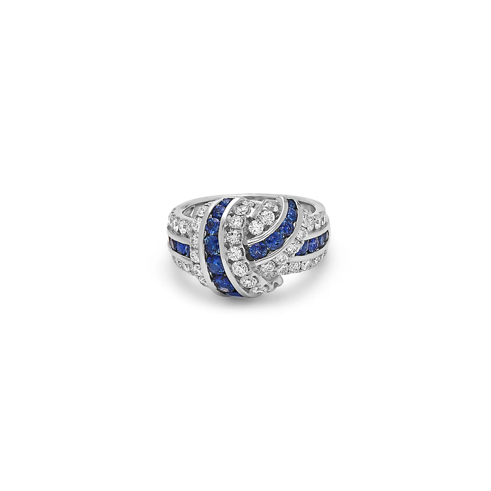 Platinum and Gold Diamond Classic Knot Ring