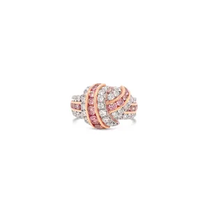 Platinum and Gold Diamond Classic Knot Ring
