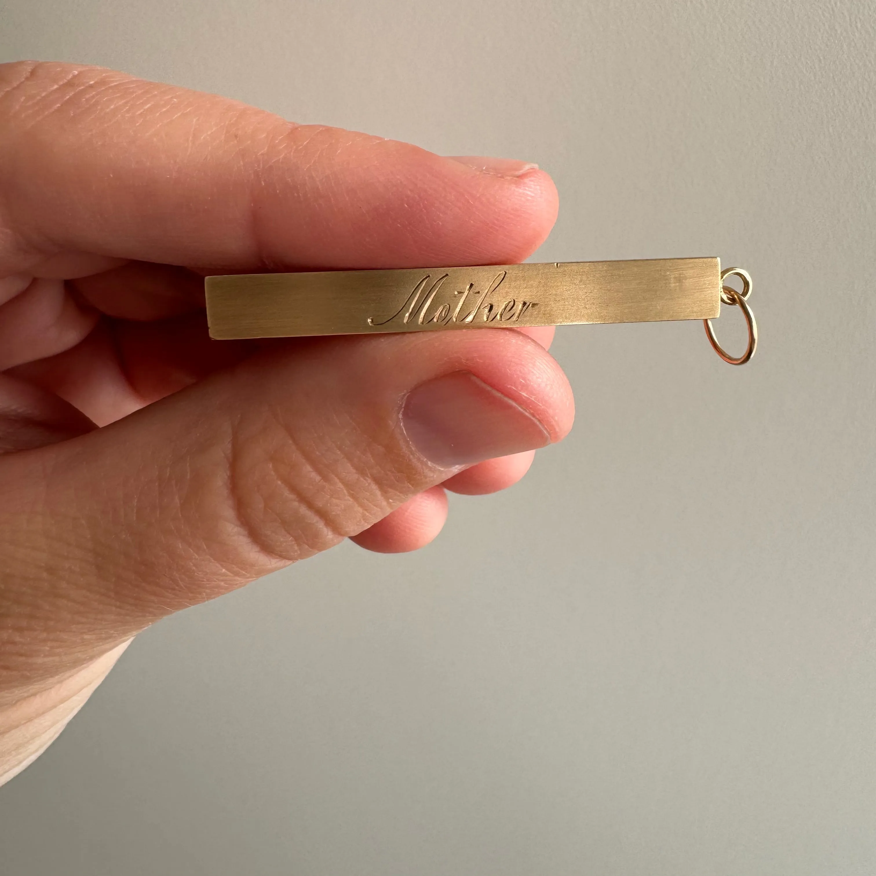 reimagined A N T I Q U E // timeless Mother / 10k yellow gold Mother bar pendant / a brooch conversion