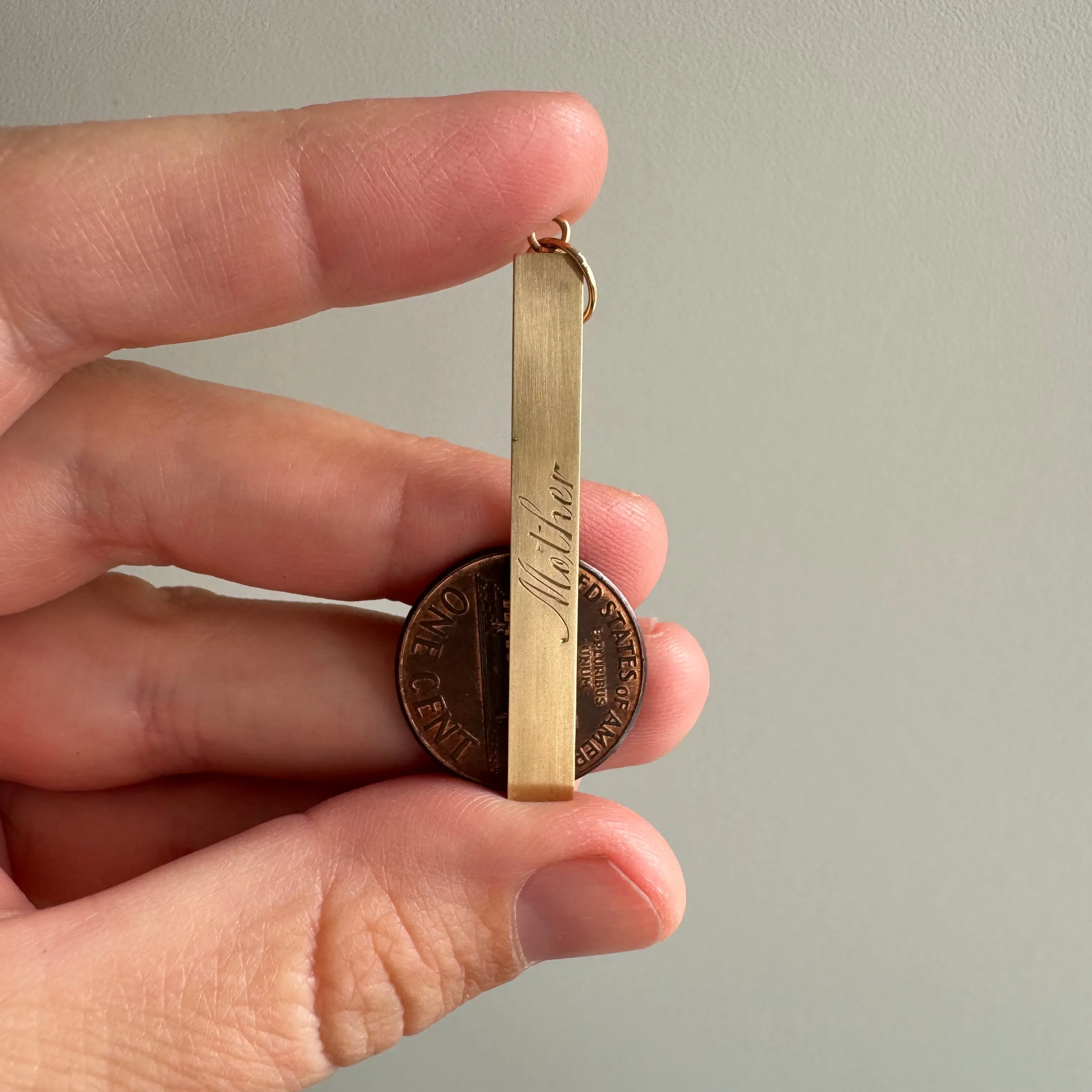 reimagined A N T I Q U E // timeless Mother / 10k yellow gold Mother bar pendant / a brooch conversion