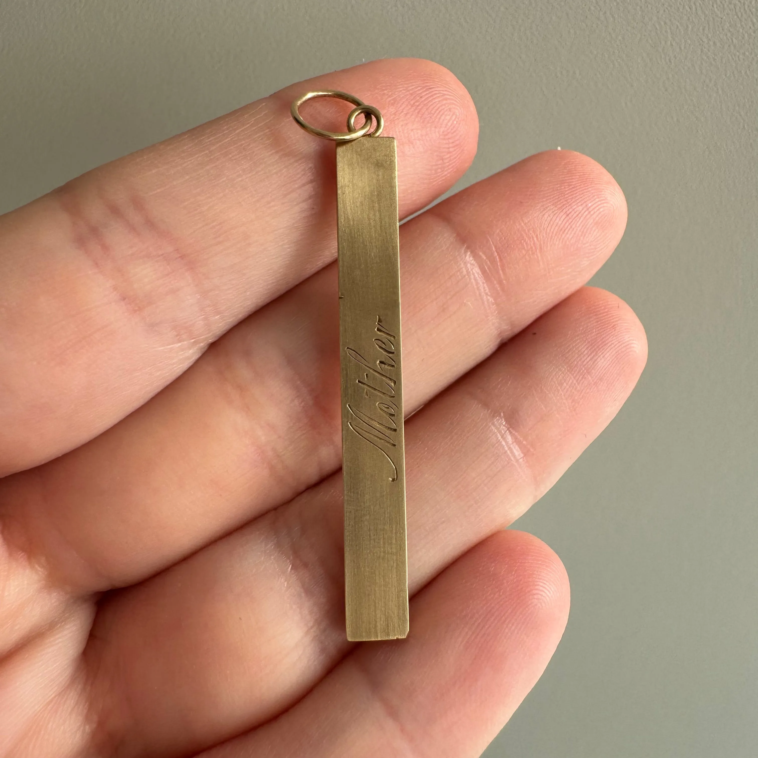 reimagined A N T I Q U E // timeless Mother / 10k yellow gold Mother bar pendant / a brooch conversion
